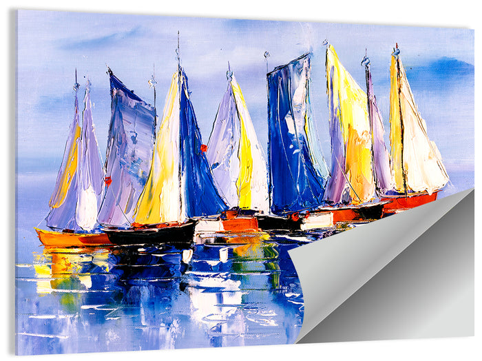 Scenic Sailboats at Sea Wall Art as a poster print