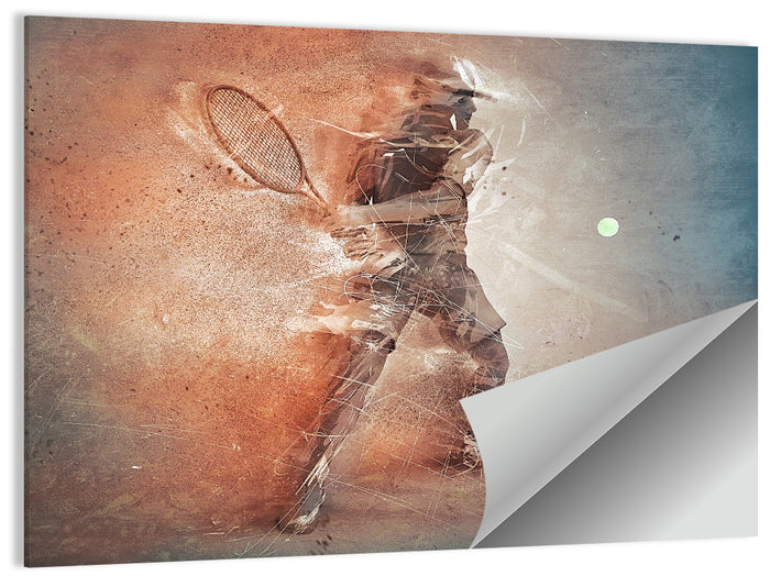 Tennis Player in Motion Wall Art as a poster print