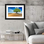 Solitary Green Tree on Sand Dune Wall Art