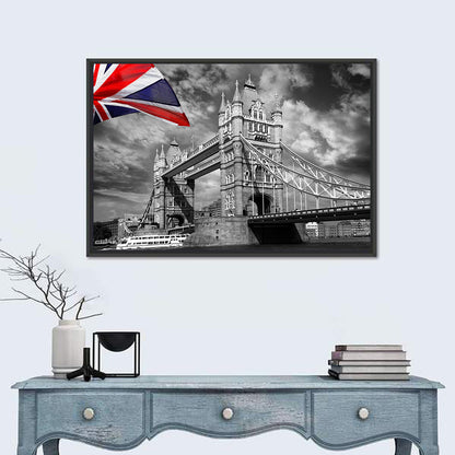 Tower Bridge with Flag Accent Wall Art