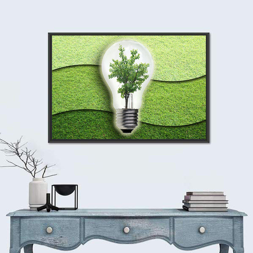 Light Bulb Tree Earth Concept Wall Art