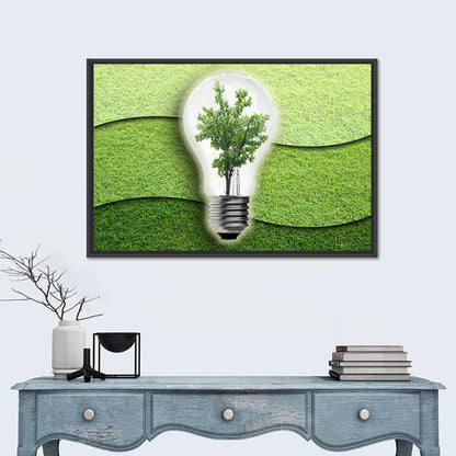 Light Bulb Tree Earth Concept Wall Art