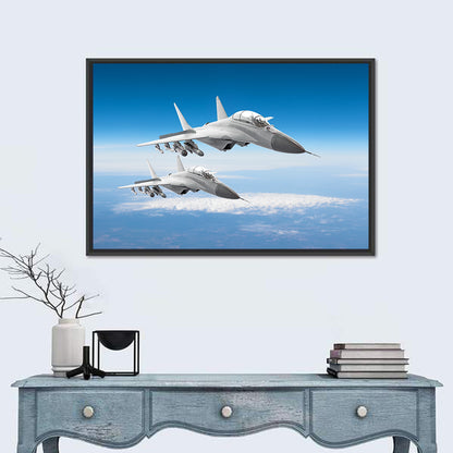 Two Fighter Jets in Formation Wall Art