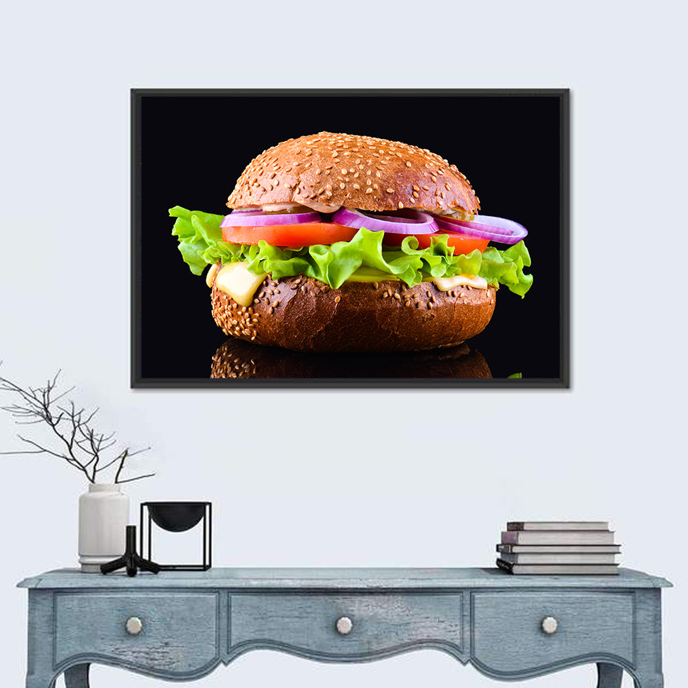 Sesame Bun Vegetarian Burger Wall Art