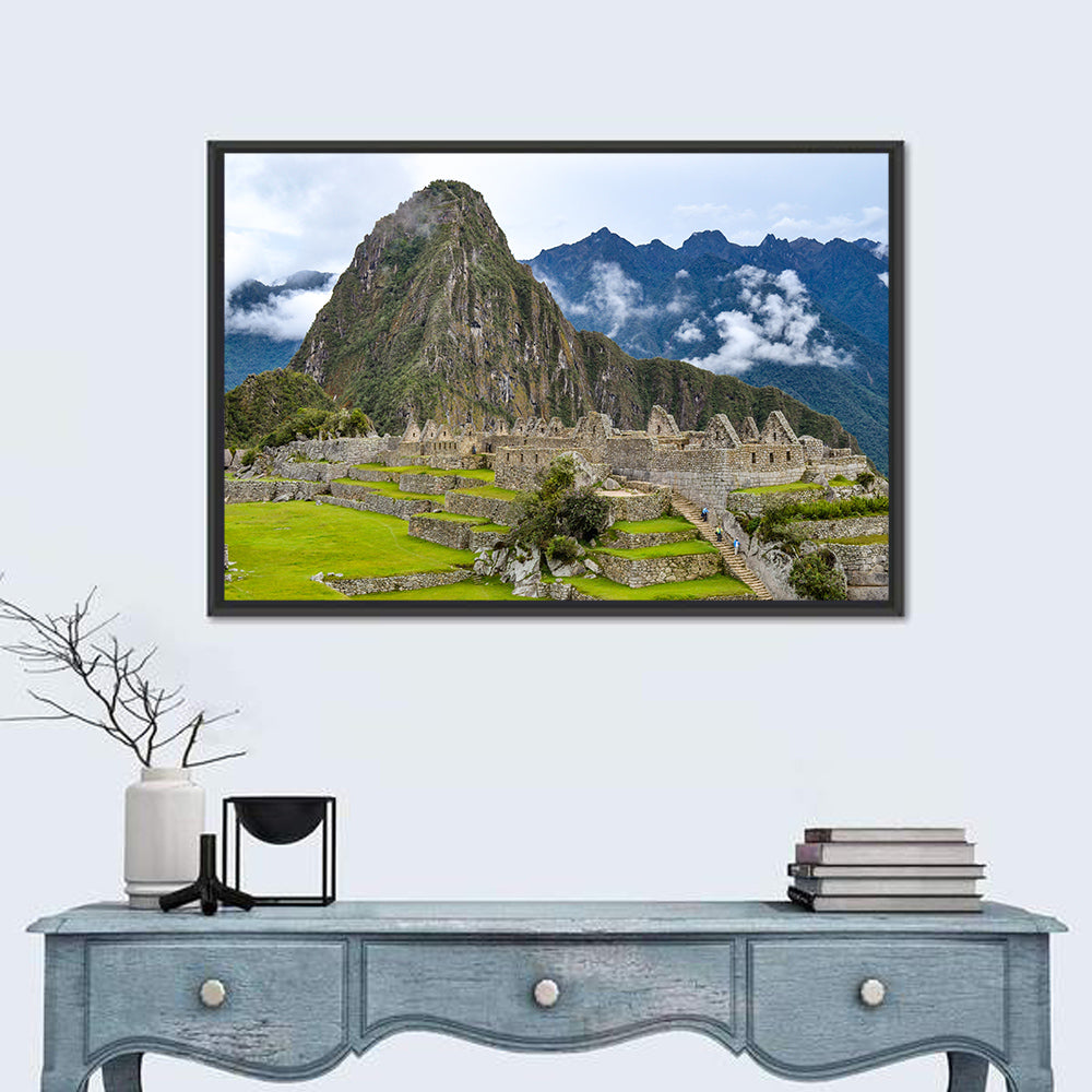 Machu Picchu Stone Terraces Wall Art in a room, landscape