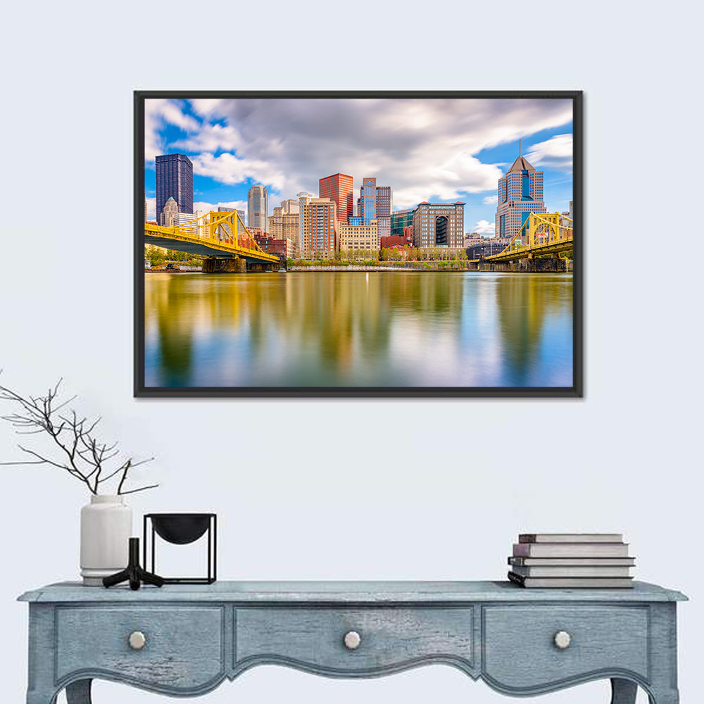 Pittsburgh Skyline with Roberto Clemente Bridge Wall Art