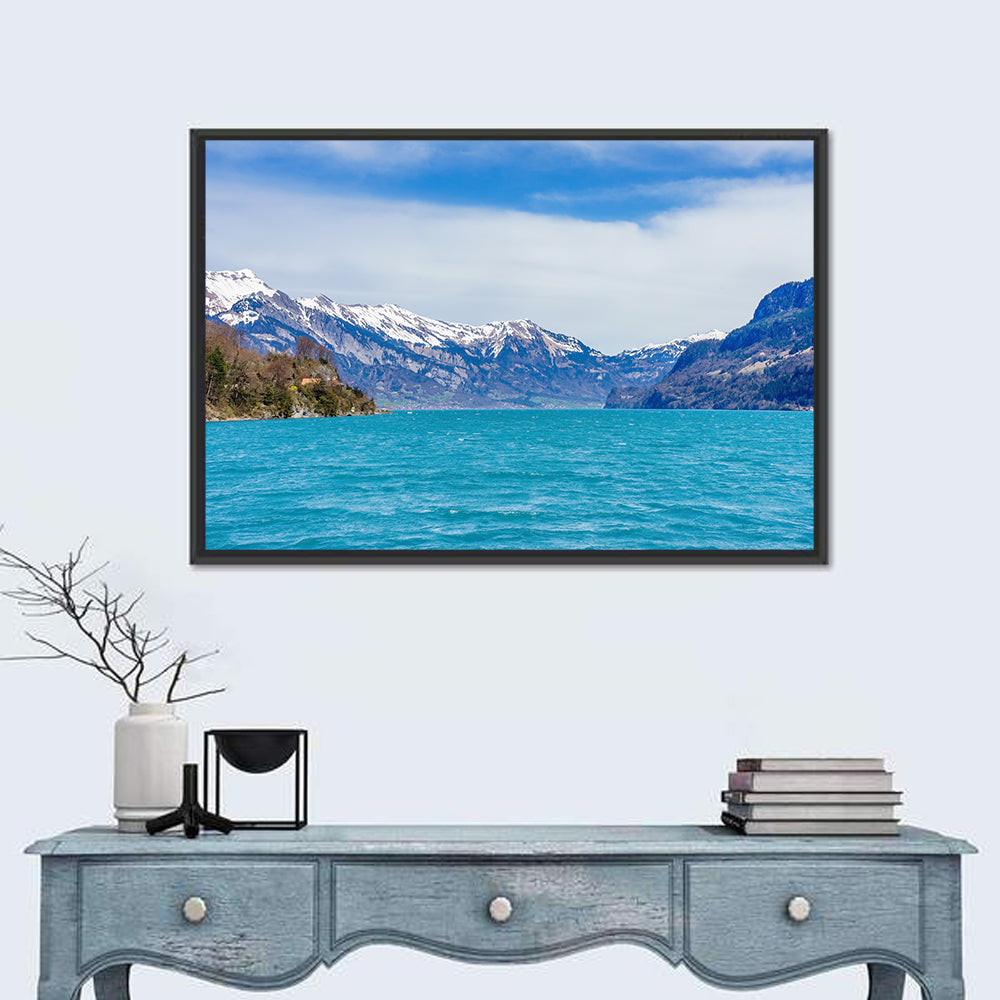 Lake Brienz Wall Art in a room, landscape