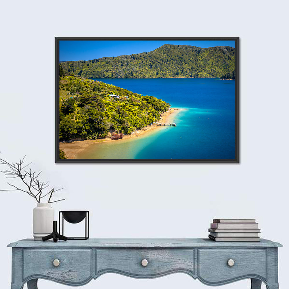 Marlborough Forest Lake Wall Art in a room, landscape