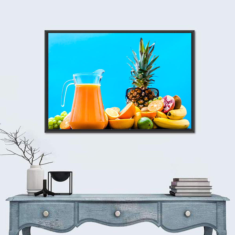 Fresh Tropical Juice Wall Art in a room, landscape