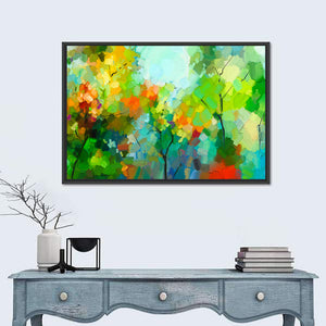 Colorful Leaves Abstract Wall Art