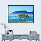 Hawaiian Coastal Tree on Rocky Shore Wall Art