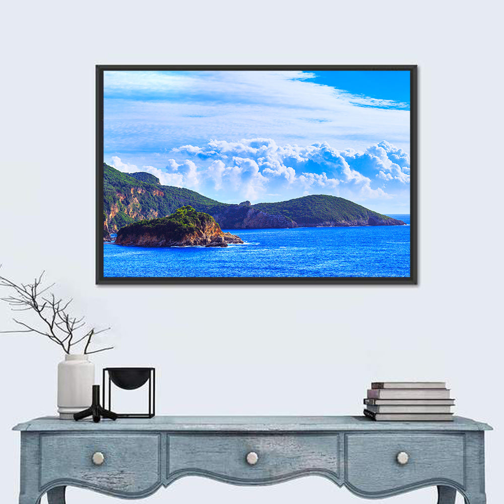 Paleokastrica Coastline, Corfu Wall Art in a room, landscape