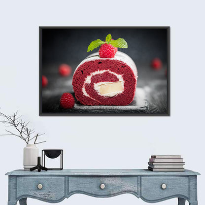 Raspberry Swiss Roll Cake Wall Art