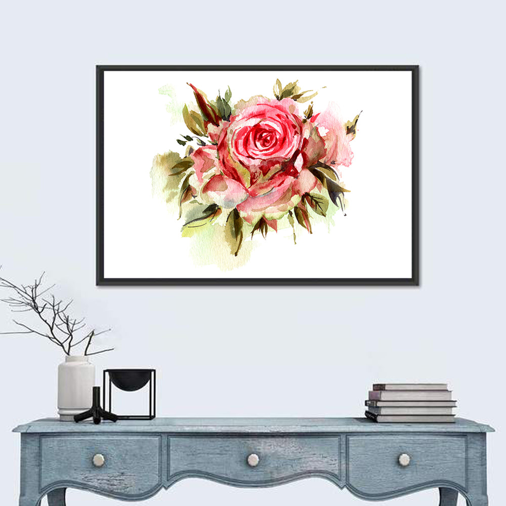 Single Bloom Rose Watercolor Wall Art