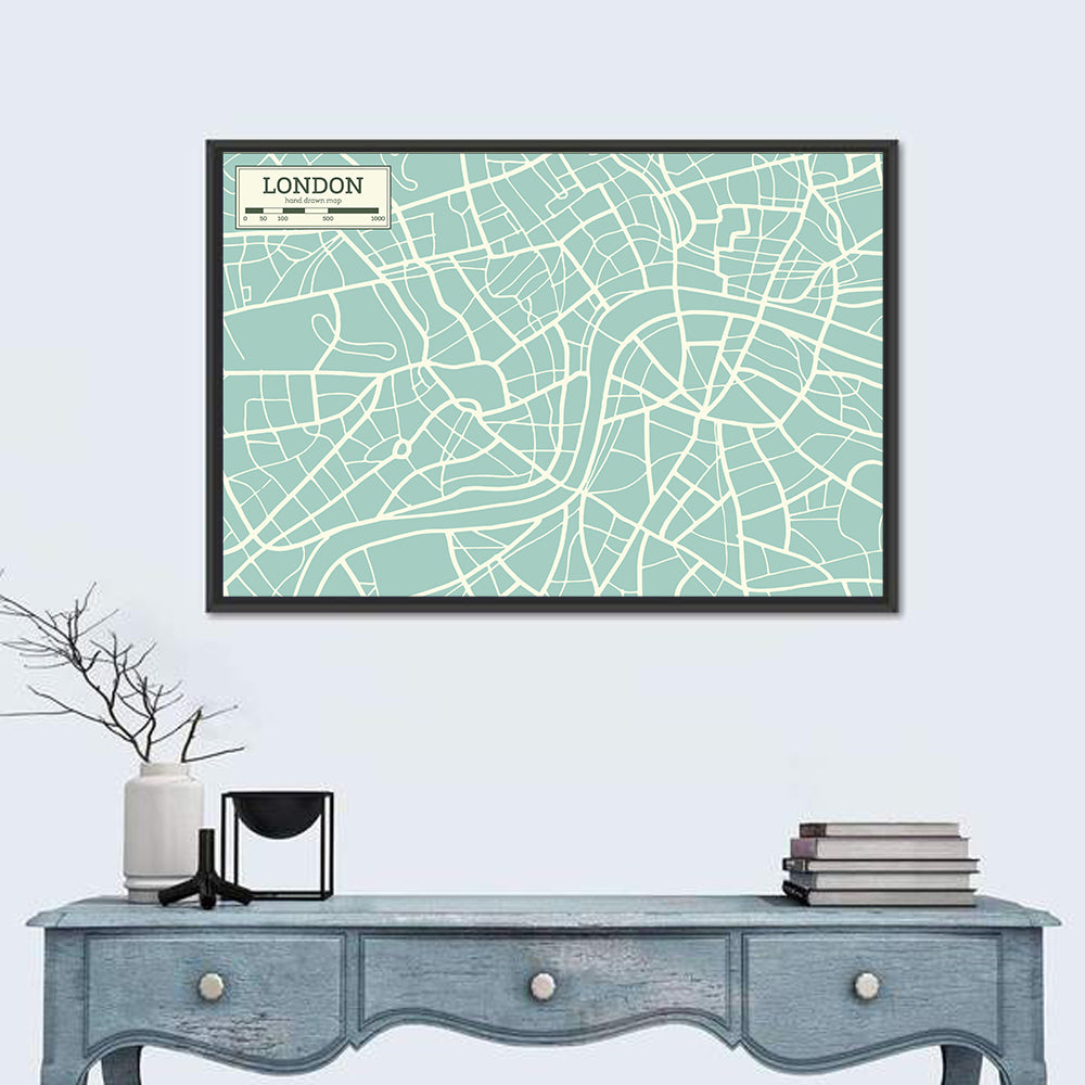 London Cartographic Map Wall Art