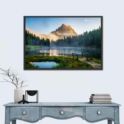 Lago D'antorno with Tre Cime Peaks Wall Art