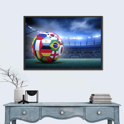 Soccer Ball on Stadium Pitch Wall Art