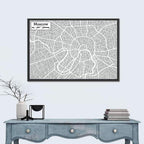 Moscow City Map Wall Art