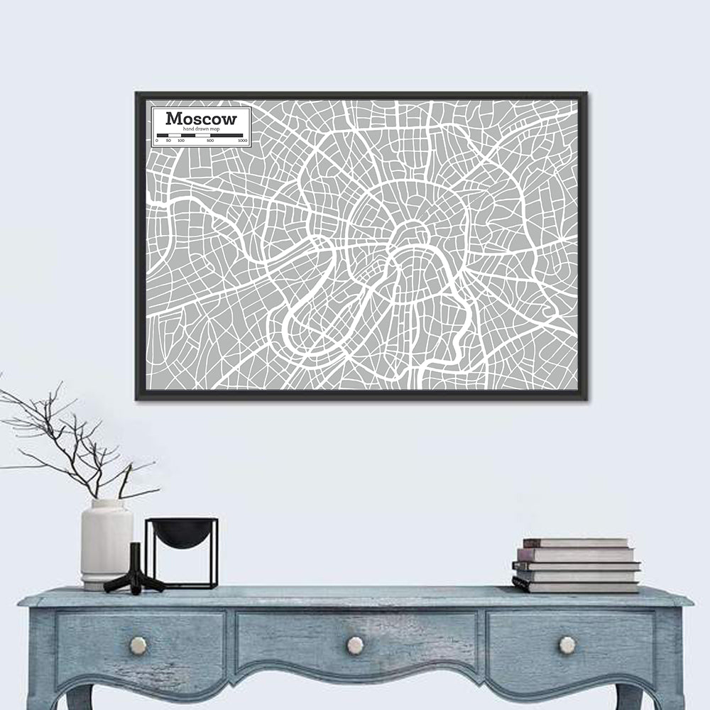 Moscow City Map Wall Art
