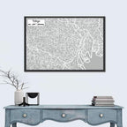 Tokyo Street Grid Map Wall Art