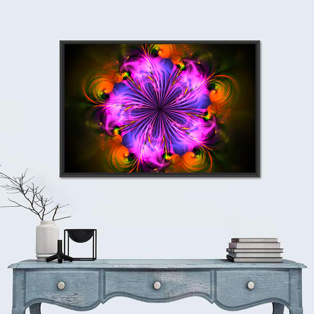 Vibrant Fractal Flower Wall Art