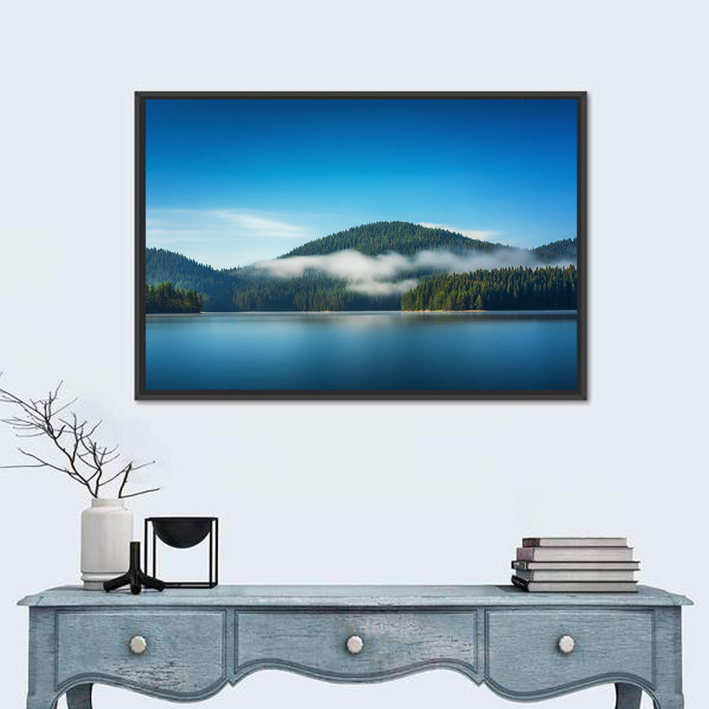Misty Morning Over Mountain Lake Wall Art