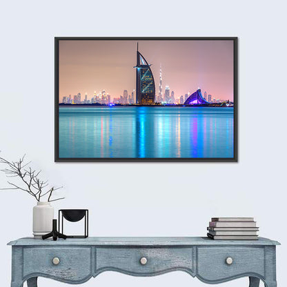Dubai Night Skyline Wall Art