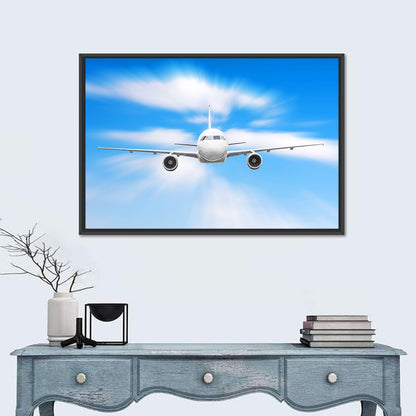 Front View Airliner with Motion Blur Wall Art