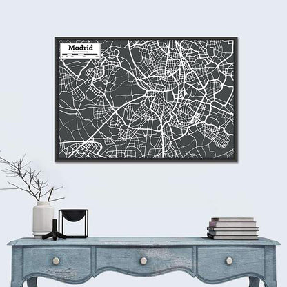 Madrid Map Wall Art