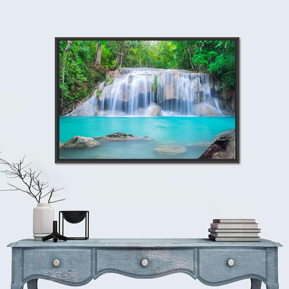 Turquoise Pool Waterfall in Thailand Wall Art
