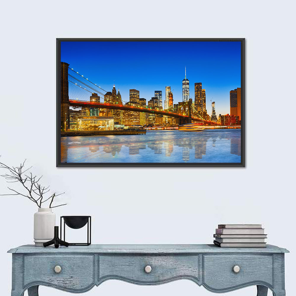 Brooklyn Bridge at Dusk, Lower Manhattan Wall Art