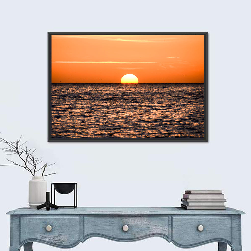 Sunset Over Open Ocean Wall Art