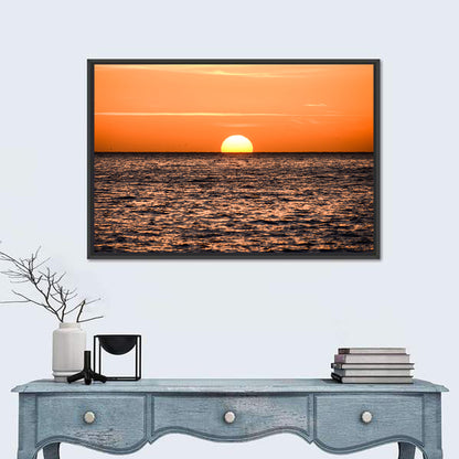 Sunset Over Open Ocean Wall Art