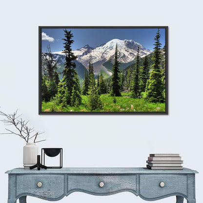 Mount Rainier Framed by Pine Trees Wall Art