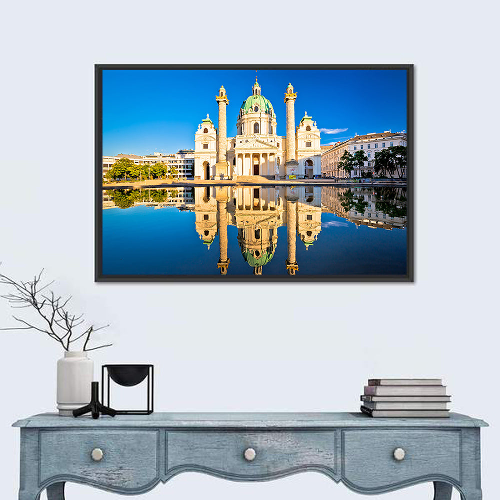 Karlskirche with Reflecting Pool Wall Art in a room, landscape