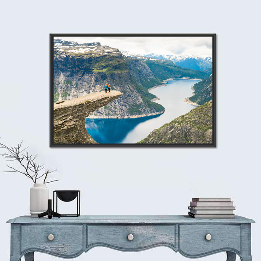 Trolltunga Rock Ledge, Odda Norway Wall Art in a room, landscape