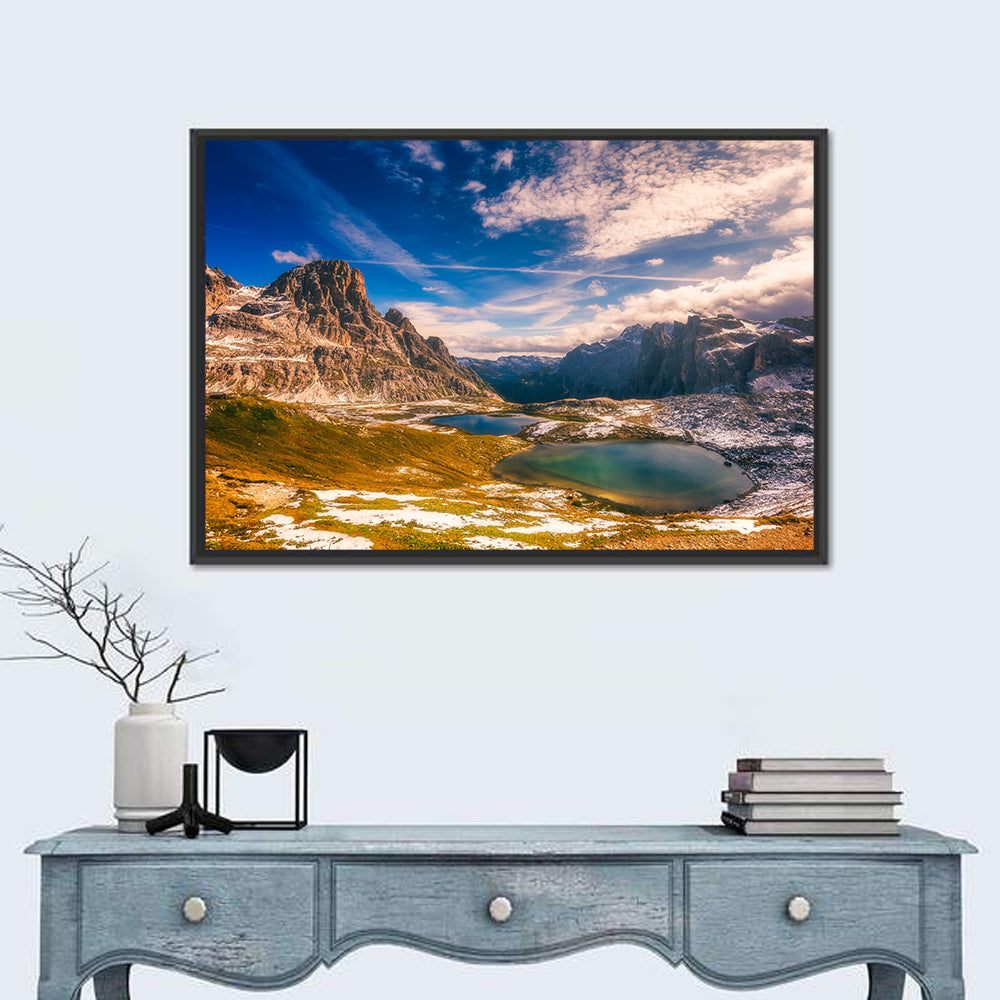 Del Piani Alpine Lakes Wall Art in a room, landscape