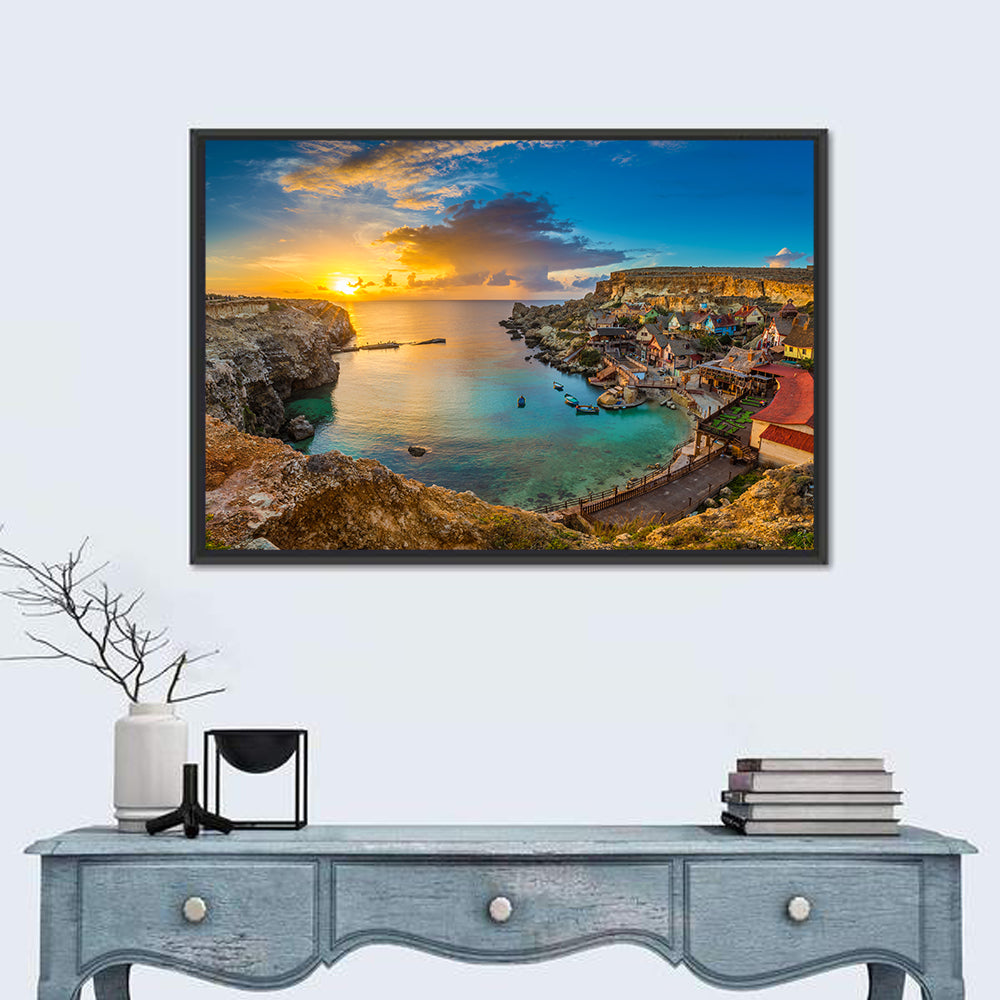 Popeye Village Sunset, Anchor Bay Malta Wall Art