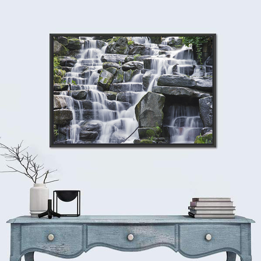 Mossy Tiered Waterfall Wall Art