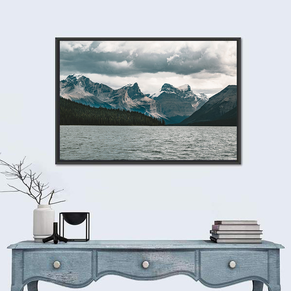 Maligne Lake, Snow-capped Peaks Wall Art
