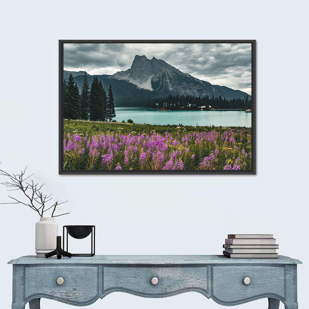 Emerald Lake with Fireweed Wall Art
