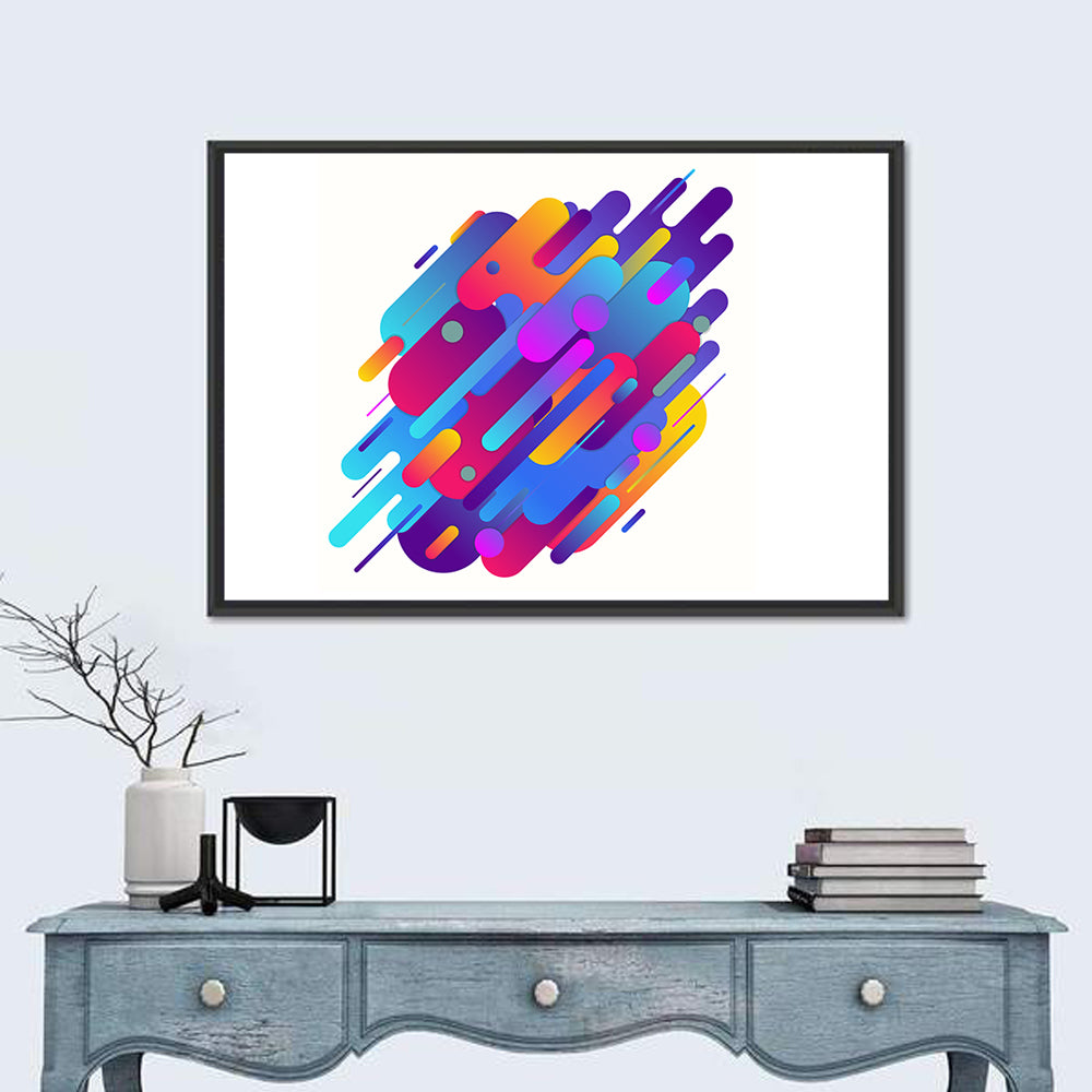 Diagonal Geometric Color Study Wall Art in a room, landscape