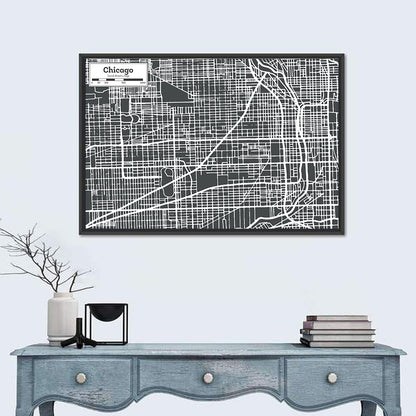Chicago Illinois Map Wall Art