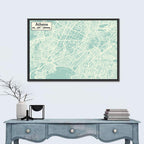 Athens Coastal Map Wall Art