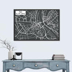 Riga Aerial Map Wall Art