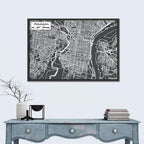 Philadelphia Street Grid Map Wall Art