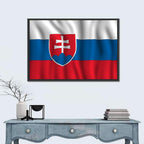 Slovak Flag with Heraldic Shield Wall Art