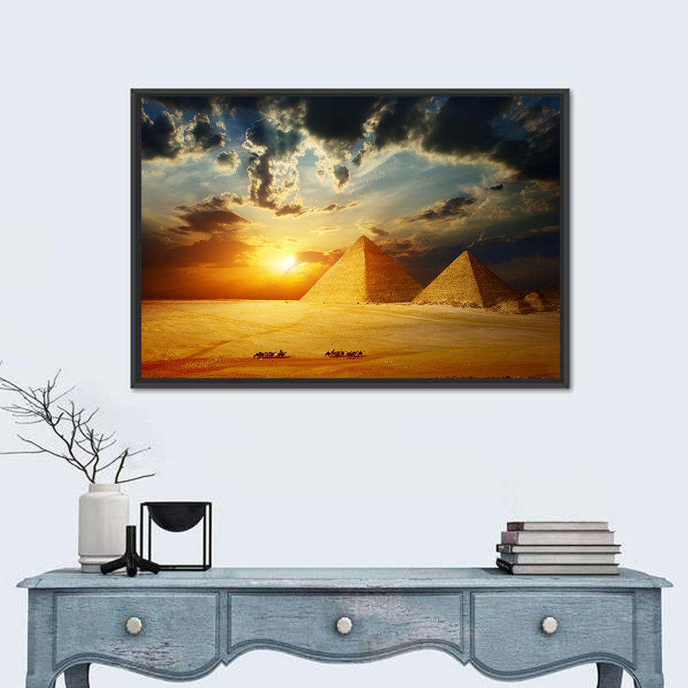 Great Pyramids of Giza at Dusk Wall Art