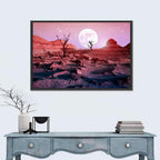 Desert Moon with Silhouetted Trees Wall Art