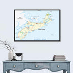 Nova Scotia Nautical Map Wall Art